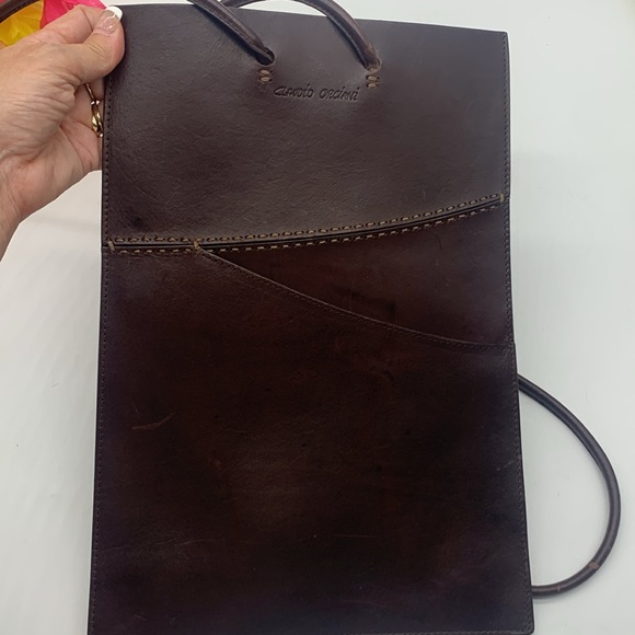 CLAUDIO ORCIANI Redish Brown Leather Backpack Made Italy MCB6743R - Picture 6 of 13